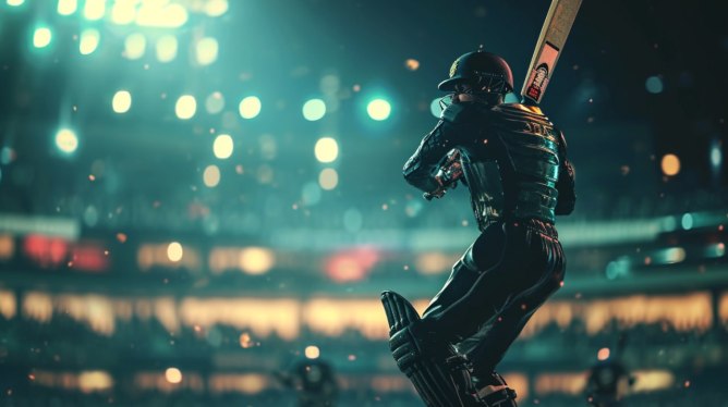 gaming depiction of cricket player