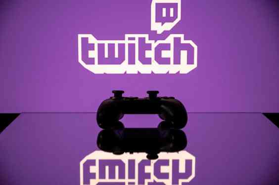 Twitch logo reflection with a controller