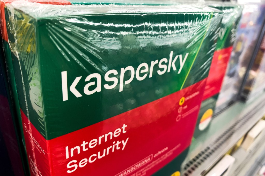 Kaspersky Internet Security software is seen at the store in Krakow, Poland on December 30, 2021.