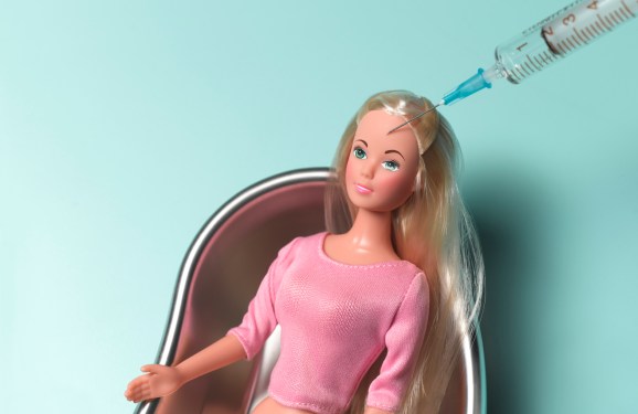 Barbie doll getting botox injection