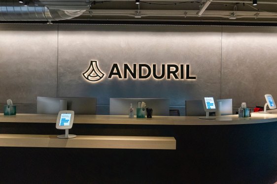 The Anduril Industries headquarters in Costa Mesa, California, US, on Thursday, Dec. 14, 2023. Anduril recently beat several legacy defense players in a contest for a major contract to develop an unmanned fighter jet for the US Air Force and is now valued at $8.5 billion. Photographer: Kyle Grillot/Bloomberg via Getty Images