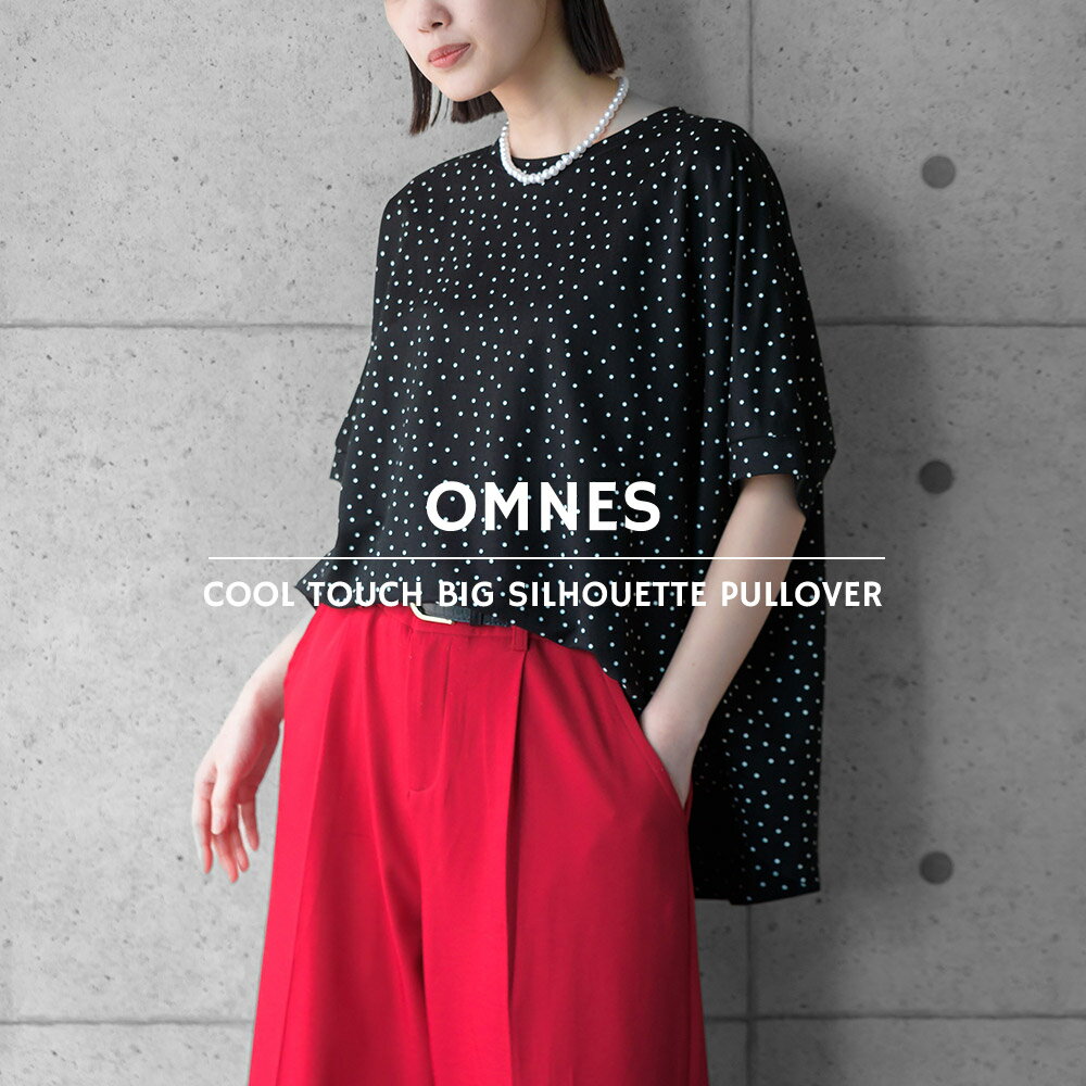 【OMNES】接触冷感レーヨンナイロンBIGシルエットプルオーバー 半袖 Tシャツ レディース フリーサイズ ビッグTシャツ カジュアル ナチュラル シンプル