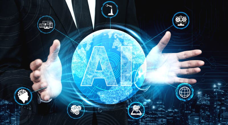 AI Learning and Artificial Intelligence Concept royalty free stock image