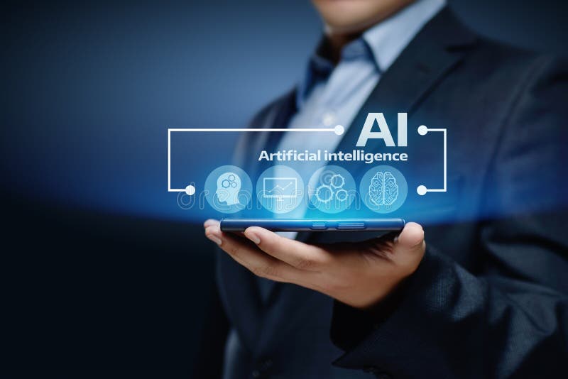 Artificial intelligence Machine Learning Business Internet Technology Concept stock image