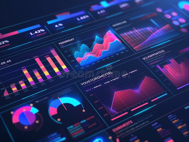 big data analytics and business intelligence concept, business financial data diagram metrics dashboard stock photos