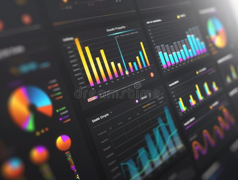 big data analytics and business intelligence concept, business financial data diagram metrics dashboard vector illustration