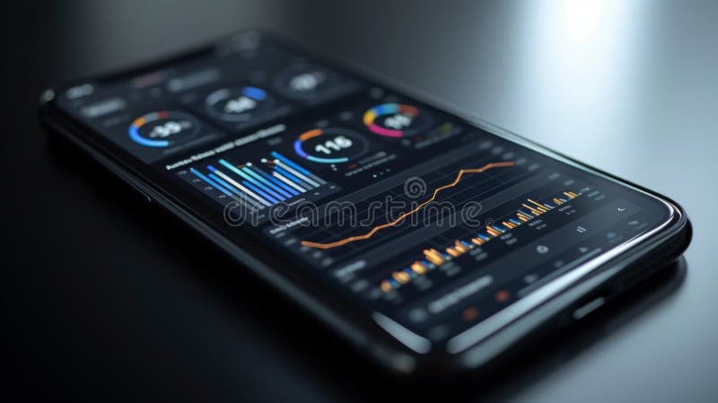In the bottom left corner a smartphone displays a sleek minimalist app interface symbolizing the increasing reliance on technology in the business sales world. The app showcases AI generated
