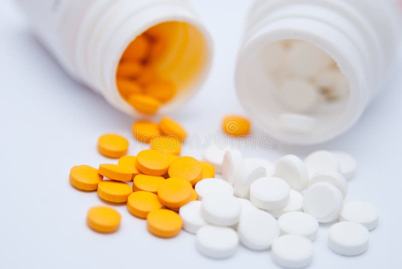 Capsules and pills stock photo