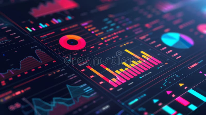 Detailed business dashboard featuring charts and graphs for comprehensive financial analysis. Perfect for business reports and strategies. AI generated. Detailed business dashboard featuring charts and graphs for comprehensive financial analysis. Perfect for business reports and strategies. AI generated