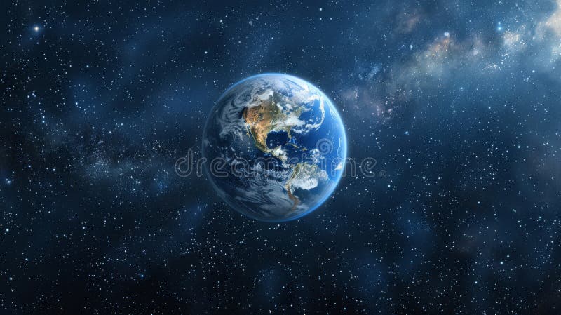 High-resolution view of Earth with glowing red network connections in outer space. Concept of global digital royalty free stock photo