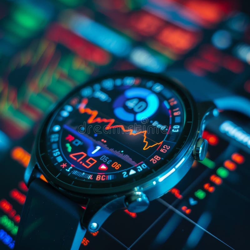 A close-up of a smartwatch on a wrist over financial charts, emphasizing modern investment monitoring and personal finance management. AI generated. A close-up of a smartwatch on a wrist over financial charts, emphasizing modern investment monitoring and personal finance management. AI generated