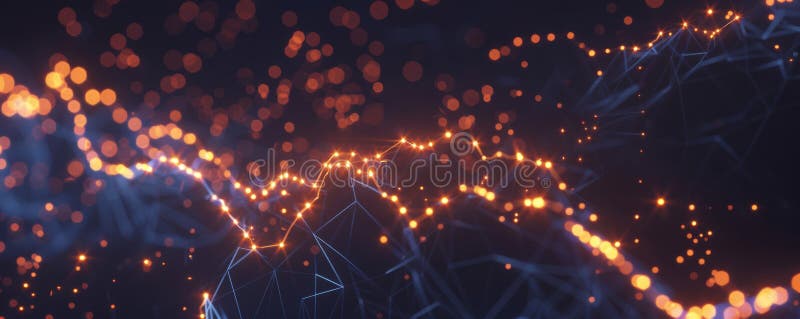 Dynamic visualization of stock market trends in glowing abstract network royalty free stock photos