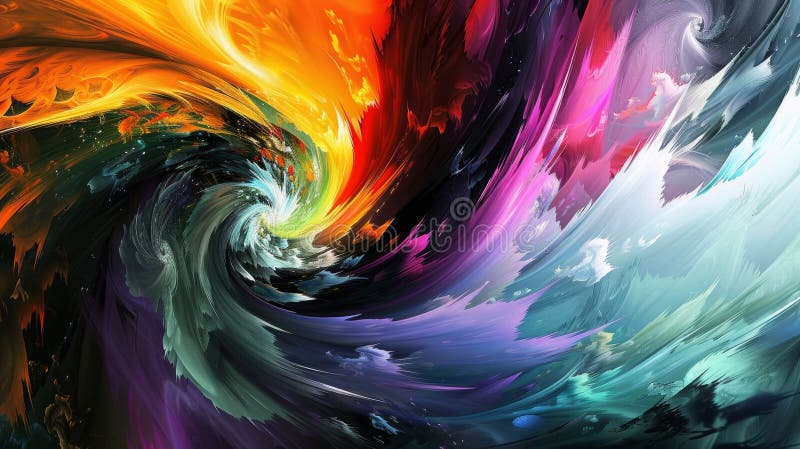 Vibrant Digital Art Swirl with Vivid Colors stock photos