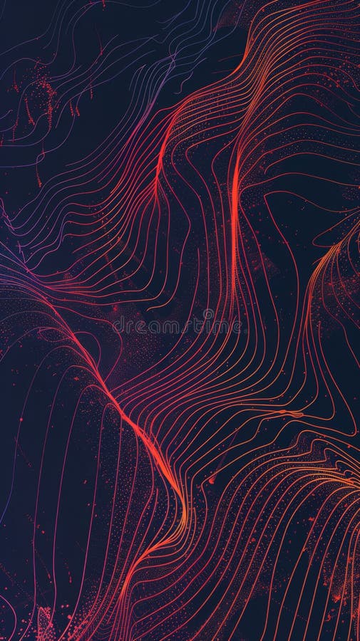 Vibrant digital representation of an earthquake impacting an urban landscape, with neon-colored seismic waves undulating royalty free stock photography