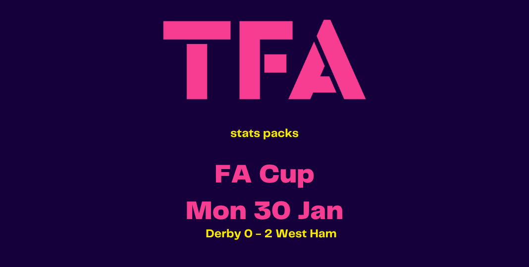 FA Cup 2022/23: Derby vs West Ham - data viz, stats and insights