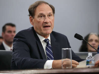 Supreme Court Associate Justice Samuel Alito testifies about the court's budget during a hearing of the House Appropriations Committee's Financial Services and General Government Subcommittee on March 7, 2019, in Washington, D.C.