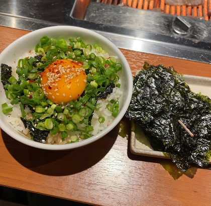 甘太郎 焼肉食べ放題 秋葉原 ネギたまごはん 韓国のり