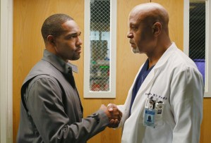 GREY'S ANATOMY, l-r: Jason George, James Pickens Jr. in 'Do You Believe In Magic' (Season 9, Episode 22, aired May 2, 2013), 2005-, ph: Ron Tom/©ABC/courtesy Everett Collection
