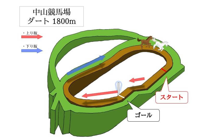 中山競馬場 ダート1800mのコースで特徴を解説