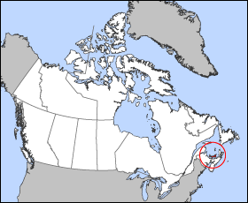 Mapa ning Canada a mika Prince Edward Island highlighted