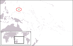 Location of Guam in the western Pacific Ocean.