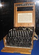 Enigma machine on display