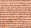 Fragment of the Greuges de Guitard Isarn (c. 1080–1095), one of the earliest texts written almost completely in Catalan,[17][13] predating the famous Homilies d'Organyà by a century.