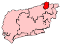 2007 UK parliament map of the Crawley constituency within West Sussex