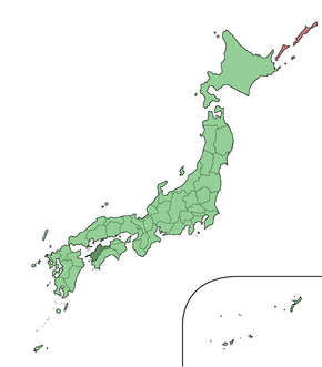 Poloha prefektury Ehime na mapě Japonska