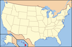 Map of the United States with Hawaii highlighted