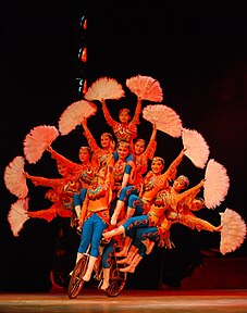 Acrobatic cycling in a Circus