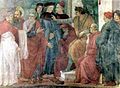 Hl. Petrus und Hl Paulus im Disput mit dem Magier Simon vor Nero von Lippi, 1481-1482