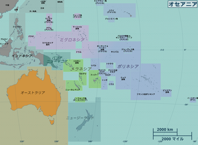 オセアニアの地図