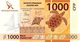 1 000 XPF (~8,39 € - cours du 17/02/2025) (~7,92 Fr. - cours du 17/02/2025) (~12,47 $C - cours du 17/02/2025) (~8,81 $ - cours du 17/02/2025) (~5 500,23 F CFA - cours du 17/02/2025)