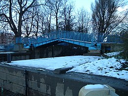 "Blue Bridge", har áirnar Foss og Ouse renna saman.