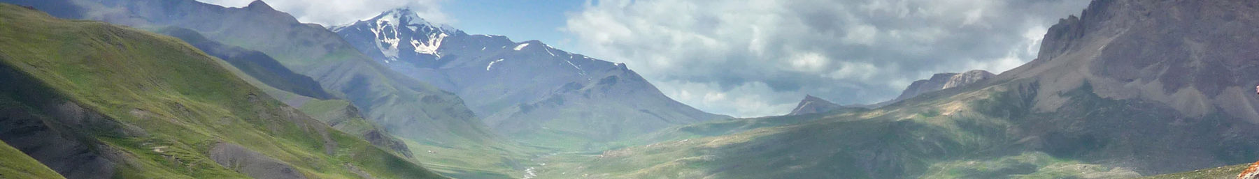 Landscape of the Khinalug valley in Azerbaijan