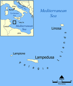 Isola di Lampedusa - Localizzazione