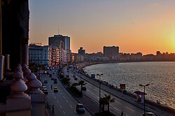 Tramonto sul lungomare del centro