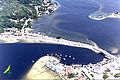 Aerial view of the Lagoa da Conceição bridge