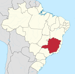 Vị trí bang Minas Gerais ở Brasil