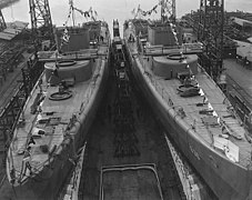 Ships ready for launching, 1942