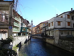 Il fiume Brenta nel centro di Borgo Valsugana