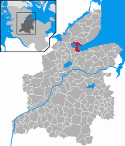 Elhelyezkedése Rendsburg-Eckernförde térképén