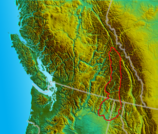 Lage der Selkirk Mountains