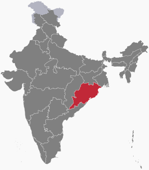 Peta India nunjukin Odisha