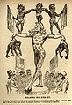 In 1899, Uncle Sam balances his new possessions, which are racistly depicted in the pickaninny stereotype; the figures are Puerto Rico, Hawaii, Cuba, Philippines and "Ladrones" (the Mariana Islands, including Guam)