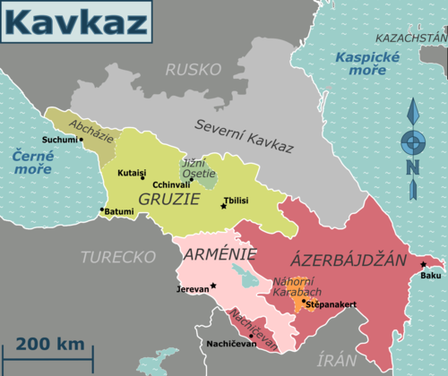 Mapa Kavkazu