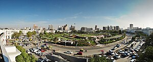 Panoramic view of the inner circle and central park in Connaught Place