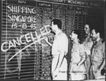 The last bombing raid of World War II by 99, 356 and 321 Squadrons is cancelled, 15 August 1945.[102]