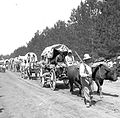 Re-enactment of Mormon pioneers in the 1912 Pioneer Day Parade in Liberty Park